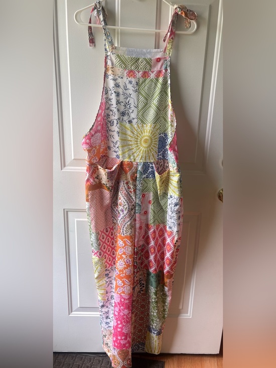SHEIN Pants - NWOT Patchwork Print Jumpsuit in Pink, Orange, Green & Yellow